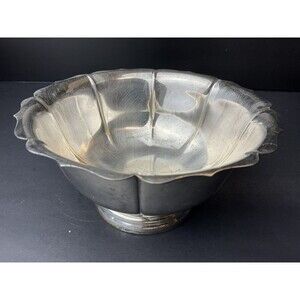 Vintage Kent Silversmith Scalloped Footed Silver-plated Small bowl Rare